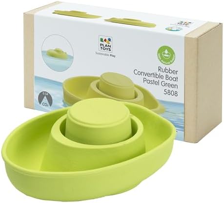 PlanToys® Pastel Green Rubber Convertible Boat Water & Sensory Play Toy by PlanToys