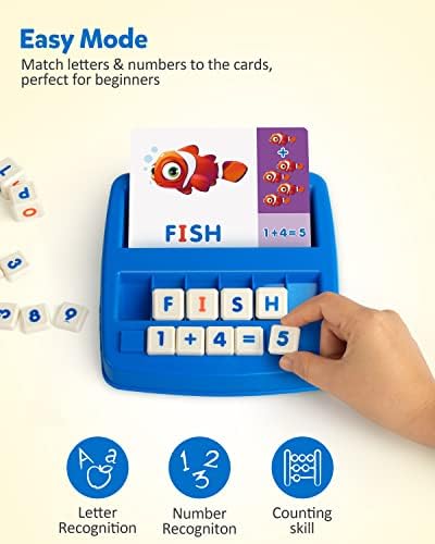Coogam Matching Letter Game, Alphabet Spelling Reading Flash Cards, Math Number Words Puzzle Montessori Early Learning Educational Gift Toys for 3 4 5 Year Old Kids - Image 2