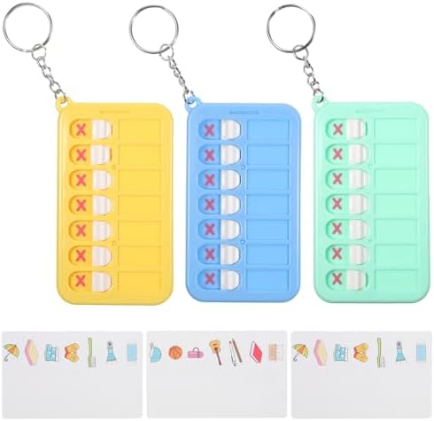 3pcs Portable Visual Schedule Keychain Reminder Board for the Elderly ADHD Tools Detachable Daily Task Planning Pad with List Cards Stickers Daily Routine Checklist by Unknown