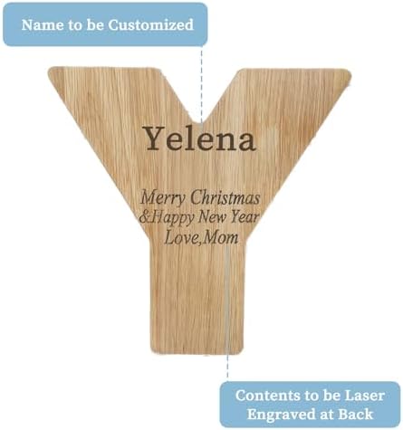 Wooden Letter Piggy Bank for Kids Boys Girls,Personalized Piggy Bank (Laser Engraving),A-Z Letters Coin Bank Money Box Customized Name, for Family Christmas Birthday Gift (Y) - Image 2