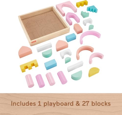 Fisher-Price Wood Castle Block Set 28 Pieces, Ages 2+ - Image 5