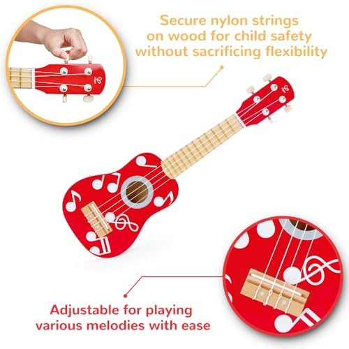 Hape Kid's Wooden Toy Ukulele in Multicolor - Image 2