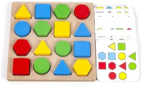 Shape Matching Game Color Sensory Educational Toy, Geometric Shape Quick Matching Board Game Montessori Learning Toys for Toddlers Kids Boys Girls (for 1 Player) by PajojoqaToyPlay