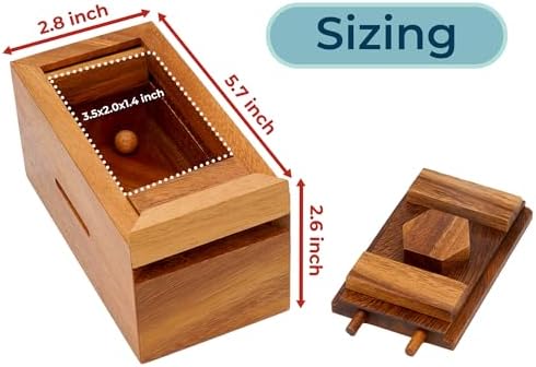 BSIRI Canopic Chest Challenging Brain Teaser Wooden Mind Puzzles and Use as Money Stash Jewelry 3D Puzzle Lock Box Gift Card Money Puzzle for Cash Gift - Image 3
