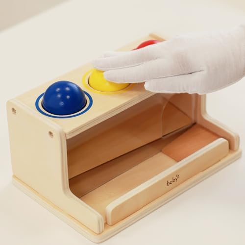 Dailyfunn Montessori Toys Object Permanence Box, Ball Tracker Drop Push Toy for Boy Girl Baby Toddler Kid Preschooler 1-3 Years Old - Image 4
