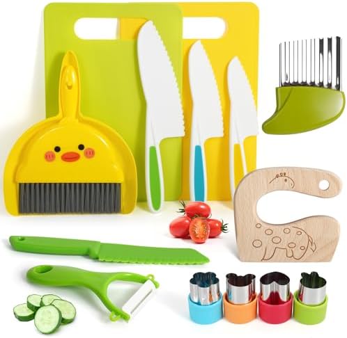 melican Kids Knife Set, 15 Pcs Montessori Kitchen Tools, BPA by melican