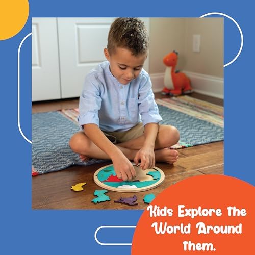 7 Continents & 5 Oceans of the Earth Wooden Jigsaw Puzzle for Kids | 21 Puzzle Pieces | Learning & Educational Toy Gift for Boys & Girls Ages 4 Years and Above - Image 4