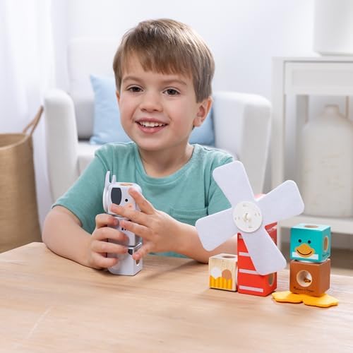 Melissa & Doug Blockables™ Farm and Woodland 2-Pack Bundle Connectable Wooden Building Blocks Preschool Play Set Toy - Image 2