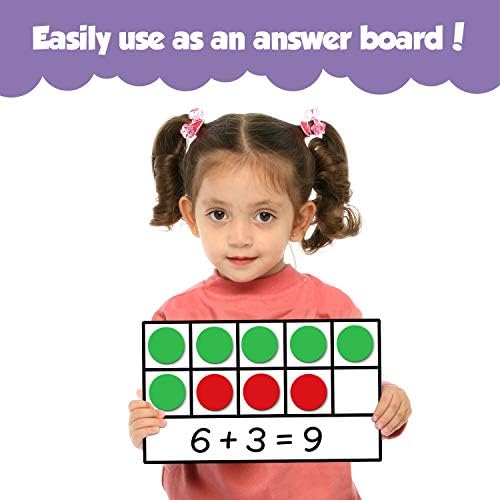 Torlam Magnetic Ten-Frame Set - Math Manipulative for Elementary - 5 Ten Frames & 55 Magnetic Counters for Kids, Kindergarten Math Games (Upgraded Version for Hand-held & 2 Black Pens) - Image 4