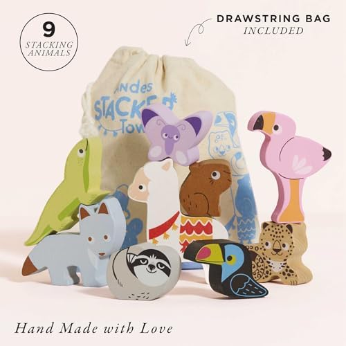 Le Toy Van Wooden South American Andes Stacking Animals & Bag - Image 2