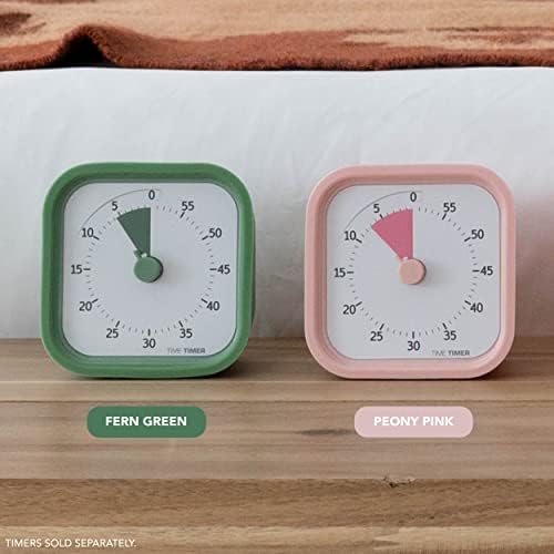 TIME TIMER Home MOD Botanical Cases - for Classroom Learning, Homeschool Study Tool, Student Desk Clock and Office Meetings with Silent Operation (2-Pack), Pink & Green - Image 4