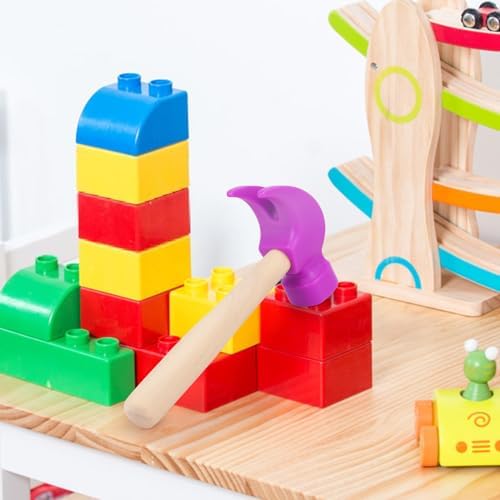 Fowecelt Wooden Hammer Toys Simulation Hammers Maintenance Tools Educational Toys for Kids Birthday Party Games Supplies (Purple) - Image 6