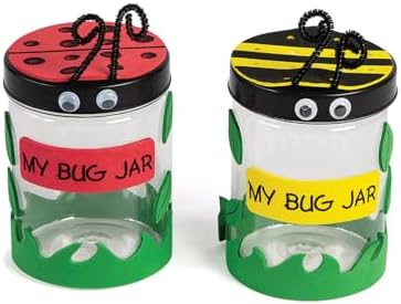 Fun Express Bug Catcher Kit for Kids - Makes 12 Bug Jars with Craft Supplies | Bug House Container with Ventilated Lids for Lightning Bug Catching | VBS Crafts, Bug Party Favors & Nature Explorer Kit - Image 2