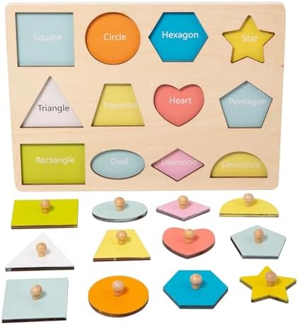 Adena Montessori Wooden Cognition Knob Puzzles Toddler Development Toy - Image 2