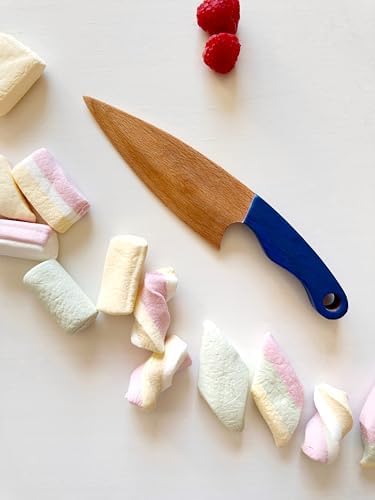 Montessori knife, Kids safe wooden knife, Toddler kitchen knife tool (Blue) - Image 2