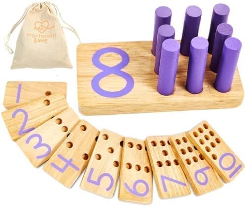 Counting Peg Board - Montessori Math and Numbers for Kids - Wooden Math Manipulatives Materials - Image 2