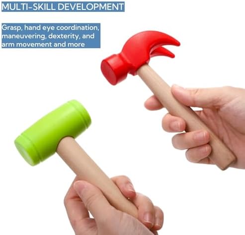 10 Pack Kids Hammer Toy, Wooden Simulation Maintenance Tools - Image 4