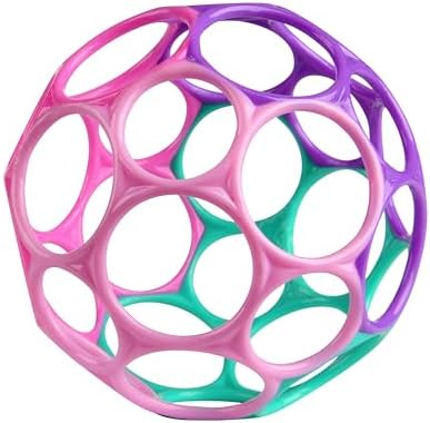 Bright Starts Oball Easy Grasp Classic Ball Infant Toy in Pink/Purple, Age Newborn and up. 4 Inches by BrightStarts