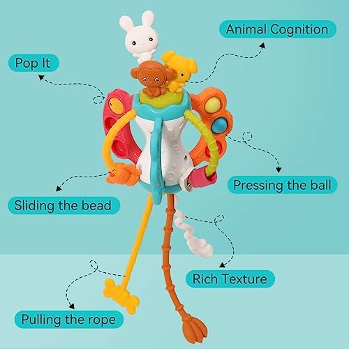 Baby Airplane Travel Toy for Toddlers 1-3, Silicone Pull String Sensory Toy - Image 2