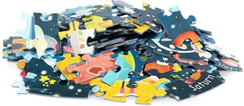 boppi Space Round Jigsaw Puzzle with 100% Recycled Card Solar System Astronauts 150 Pieces for Children 5 6 7 8 Years 58cm Diameter - Image 5