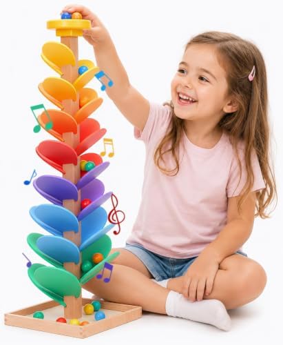 Wooden Marble Run Music Tree, Marble Run Montessori Toy for Kids Ages 3+ by Gencokok-SeekBetterProduts