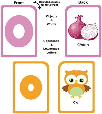 Alphabet Flash Cards for Toddlers: Teach Toddler ABC Letters & Words, 52 Double-Sided Uppercase and Lowercase Letters Cards - Preschool Learning - Image 4