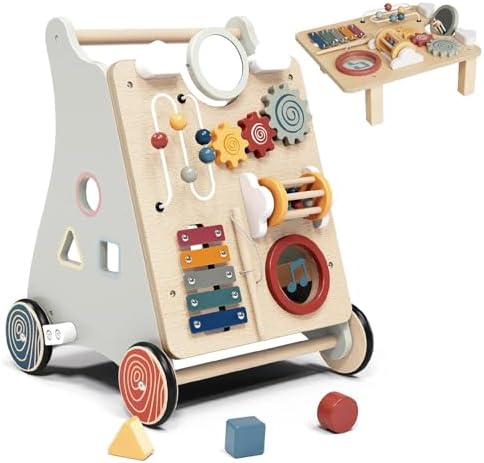 3 in 1 Wooden Baby Push Walker, Montessori Push Walker for Babies 12 Months by Takeeyce