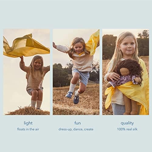 Sarah's Silks Playsilk - 100% Real Silk, Hand Dyed, Bright Colored Play Scarves | Montessori and Waldorf Toys for Dress up, Imaginative, and Pretend Play (35" x 35") - Image 4