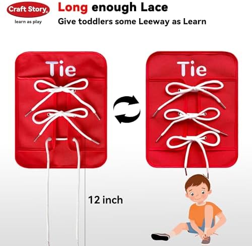 Craftstory Toddlers Montessori Toys Busy-Board for 3 4 5 Year Girls Boys Gifts, Sensory Basic-Life-Kills Shoe-Tying Practice for Kids Fine-Motor Skill Toys Teacher Resoures Preschool Classroom - Image 3