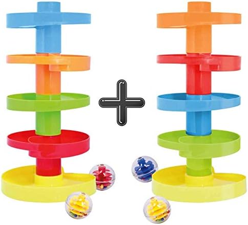 WEofferwhatYOUwant Ball Drop Toy – 14-Piece Expandable STEM Tower Set for Toddlers 9M+ | DIY Bridge, 1.8" Rattle Balls, Stackable Ramps | Safe, Durable Polypropylene | Interactive & Imaginative Play by WEofferwhatYOUwant-yourdedicatedteamcommittedtowhatYOUwant