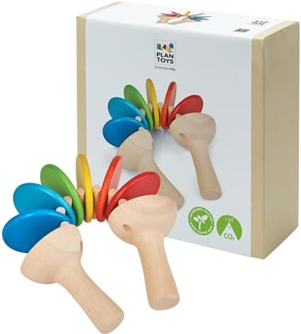 PlanToys® Wooden Clatter Toy Montessori Sound & Rhythm Baby Sensory Gift by PlanToys