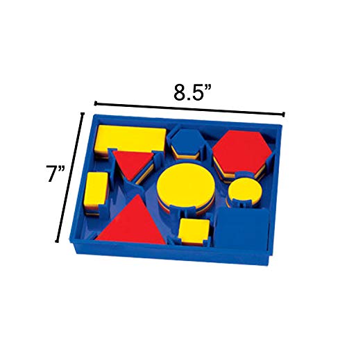 hand2mind Plastic Attribute Blocks Student Kit, Geometry Set, Preschool Learning, Manipulatives for Preschool, Montessori Math, Shapes for Toddlers, Home Schooling Materials Pre-K (Set of 60 Blocks) - Image 2