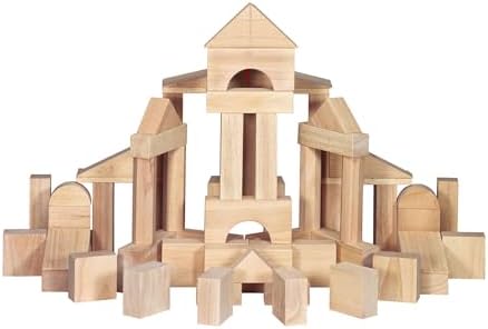 Melissa & Doug Standard Unit Solid-Wood Building Blocks with Wooden Storage Tray, 60-Piece Hardwood Sorting & Stacking Toys for Building & Balancing, Preschool Learning Toys for Kids Ages 3+ by Unknown
