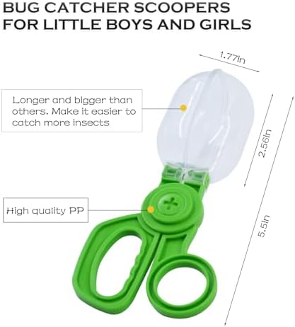 Bug Catcher Scoopers for Kids, 4PCS Handy Scoopers for Bug Catching, Fine Motor Skills Toys for Children Ages 3+ - Image 3
