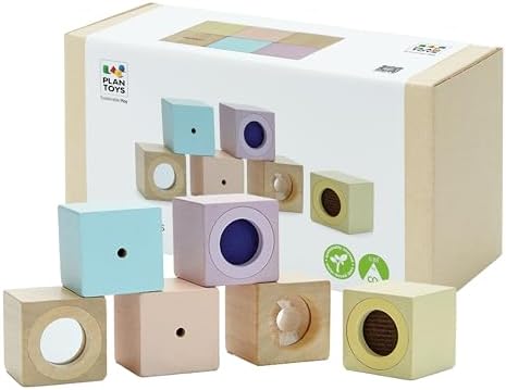 PlanToys® Sensory Blocks Wooden Learning Toy Montessori Kids Educational by PlanToys