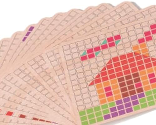210-Piece Wooden Blocks Set with Teaching Cards Supplies - Image 6