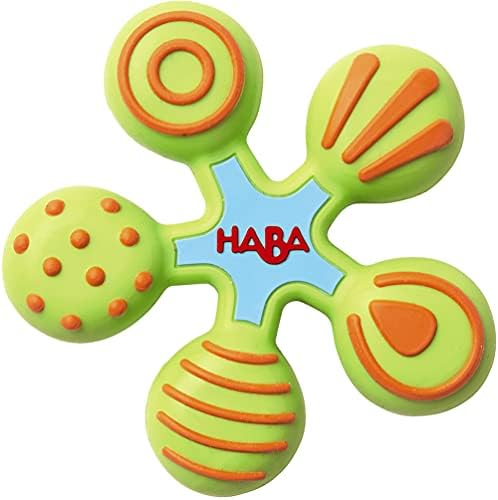 HABA Silicone Teethers for Babies 6-18 Months - Star Design Silicone Teether Ring and Grasping Toy for Safe Sensory Development - Dishwasher Safe Baby Essentials by HABA