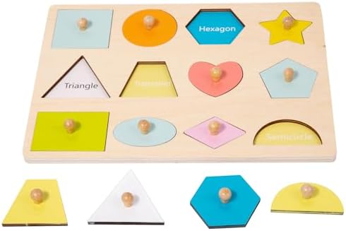 Adena Montessori Wooden Cognition Knob Puzzles Toddler Development Toy by AdenaMontessori