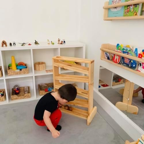 Handmade Wooden Montessori Ball Drop Toy for Toddlers 1 Years Old and Up - Baby Ball Track - Ball Tower Slide - First Birthday Gift - Includes 3 Wooden Balls - Image 3