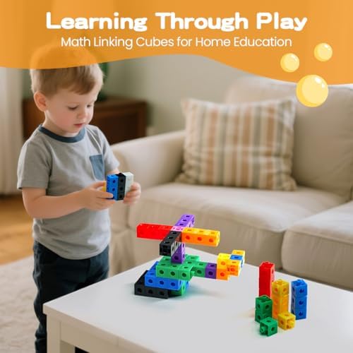 Set of 200 Kids Linking Cubes for Math, STEM Connecting Cubes Math Manipulatives Kids Counting Blocks for Classroom Learning Supplies for Preschool and Elementary Children - Image 6