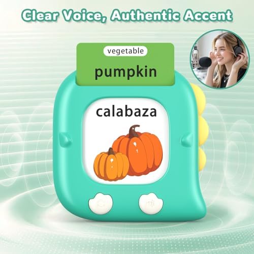 Kidzdo 520 Words Spanish English Talking Flashcards for 3 4 5 6 Years Old Boys and Girls, Green - Image 3