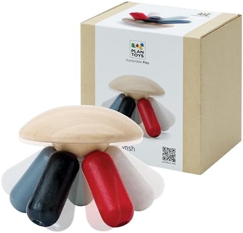 PlanToys® Wooden Flexi Jellyfish Baby Toy Montessori Kids Sensory Grasping by PlanToys