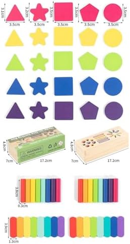 Wooden Play Set Object Permanence Box Shape Sorter Gifts Shape Sorting and - Image 2