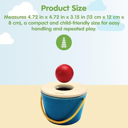 PlanToys® Pop N Drop Bucket Wooden Object Permanence Toy for Babies 6M+ - Image 2