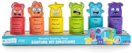 Open The Joy Emotions Stacking Rings – 30pc Rainbow Stacking Toy for Toddlers, Baby Sensory Learning Toy, Fine Motor Skill Development – Montessori Toys for 1 Year Old, Ages 12 Months and Up by OpenTheJoy