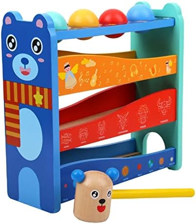 Wooden Rolling Ball Drop Toy Early Developmental Funny Hammering Pounding Toys by Unknown