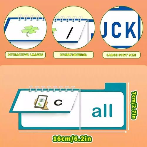 30 Read and Rhyme Flip Books Claritydream Flip Books ABC Vocabulary Flash Cards Interactive Reading Flash Cards - Image 2