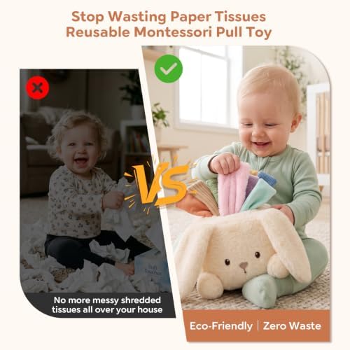 weirtoya Baby Bunny Tissue Box Toy,Baby Toys 6-12 Months - Image 4
