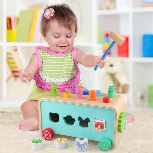 Montessori Baby Hammer Pounding Toy for Toddlers Boys Girls 2 3 4 Years Old, Educational Learning Toy Xylophone Color Shape Easter Basket Stuffers for Toddlers Valentine's Day Gift - Image 5