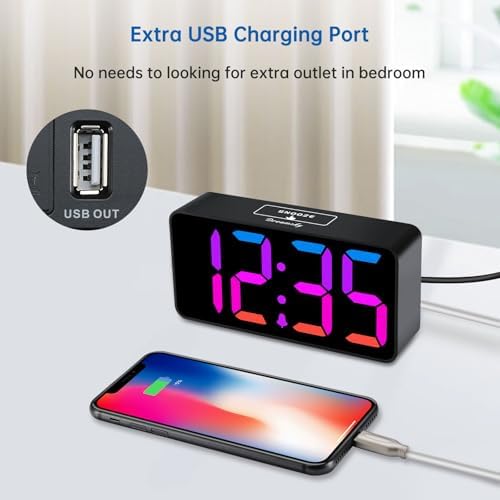DreamSky Small Digital Alarm Clock for Bedroom, RGB Kids Alarm Clock Boys - Image 6